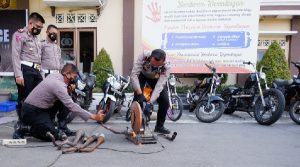 Nekat pakai knalpot brong,88 kendaraan diamankan