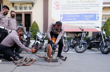 Nekat pakai knalpot brong,88 kendaraan diamankan