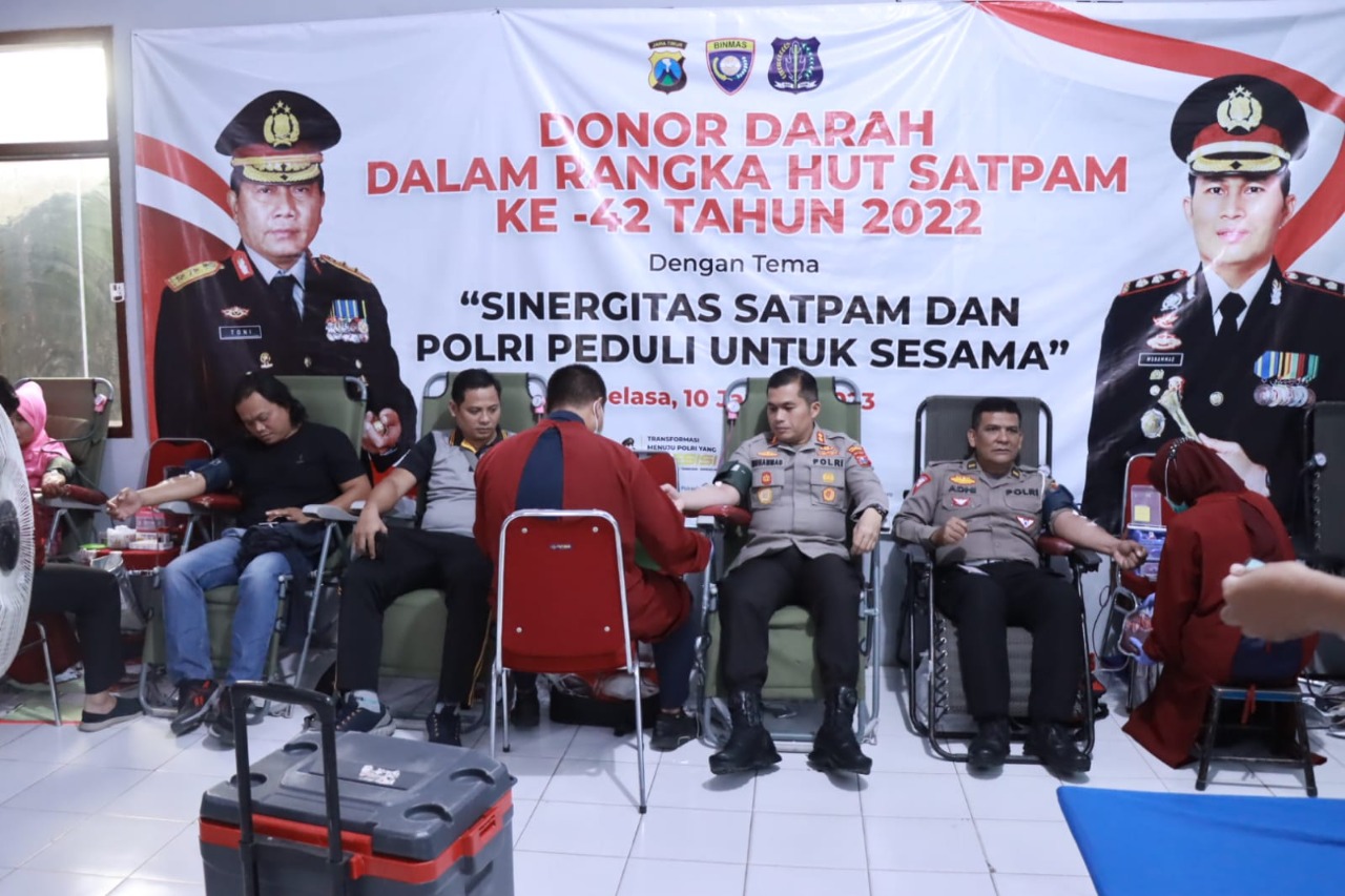 Polres Bojonegoro Polda Jatim Gelar Donor Darah Peringati Hut Satpam